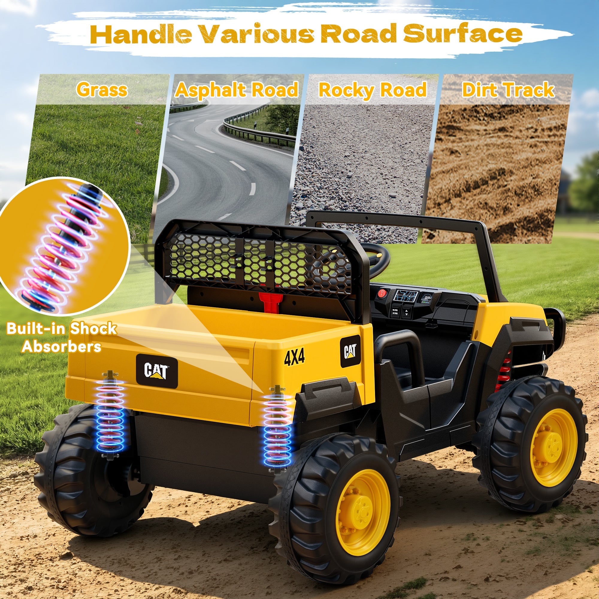 24V Licensed Caterpillar Dump Truck Ride-On
