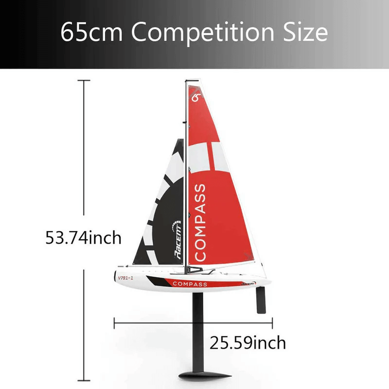 VolantexRC Compass 650mm RC Sailboat - Competition Ready, Durable, Easy Assembly