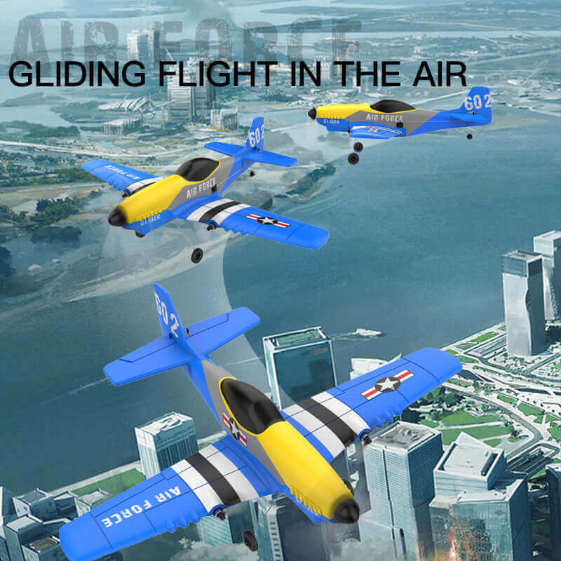 P51D Mustang Glider RC Plane KF602 with EPP Foam, Dual Motors, 20 Min Flight