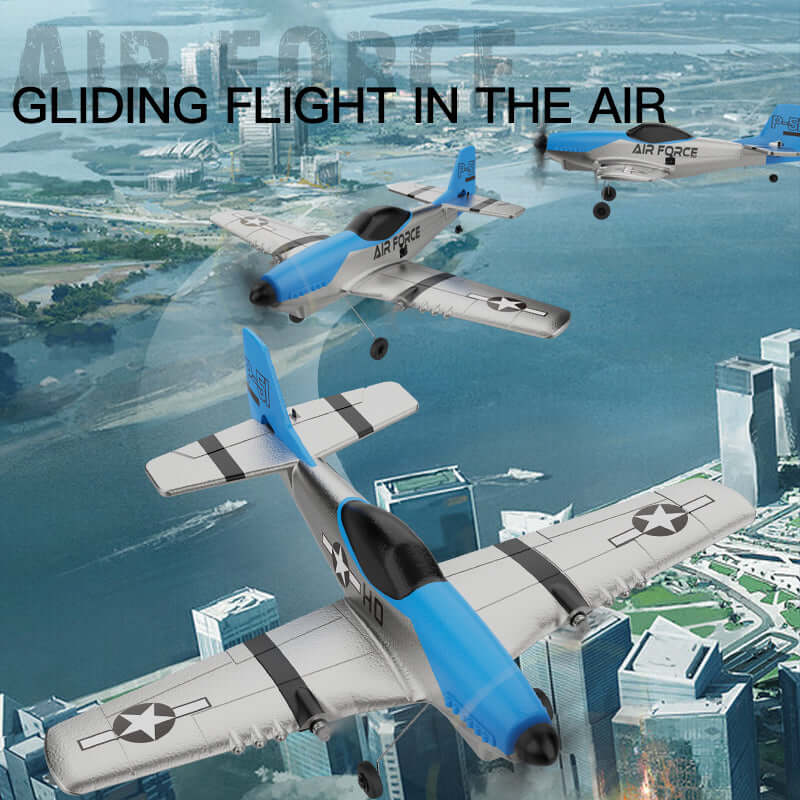 Z63 AIR FORCE 3CH RC Airplane with Gyro, Dual Motors & 2 Batteries for Beginners