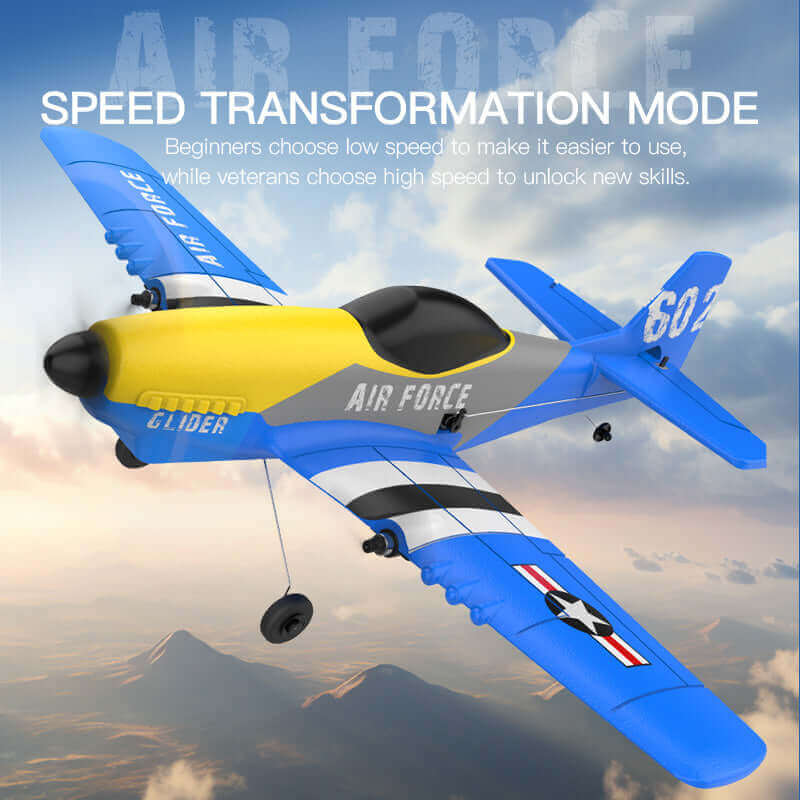 P51D Mustang Glider RC Plane KF602 with EPP Foam, Dual Motors, 20 Min Flight