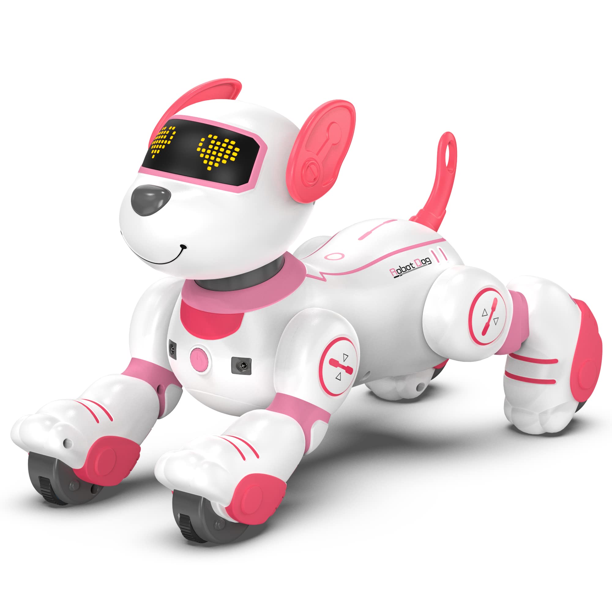 SONOMO Remote Control Robot Dog Toy - Interactive Programmable Puppy for Kids, Large Pink, Model BG1533