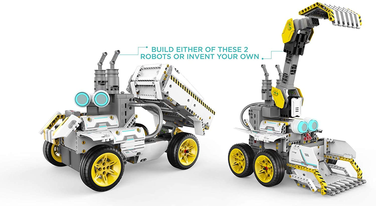 UBTECH JIMU Robot Overdrive Kit - STEM Learning Set, 410 Parts, Yellow, Model JRA0203, Plastic Construction