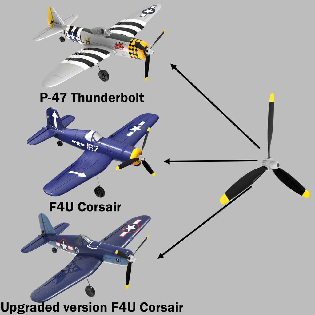 LEAMBE RC Plane Propellers - 3 Sets for F4U Corsair & P47 Thunderbolt - Durable Spare Parts for Remote Control Airplanes