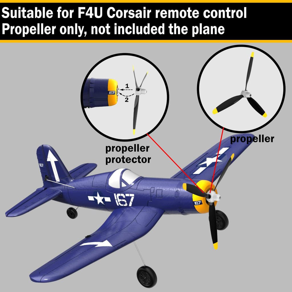 LEAMBE RC Plane Propellers - 3 Sets for F4U Corsair & P47 Thunderbolt - Durable Spare Parts for Remote Control Airplanes