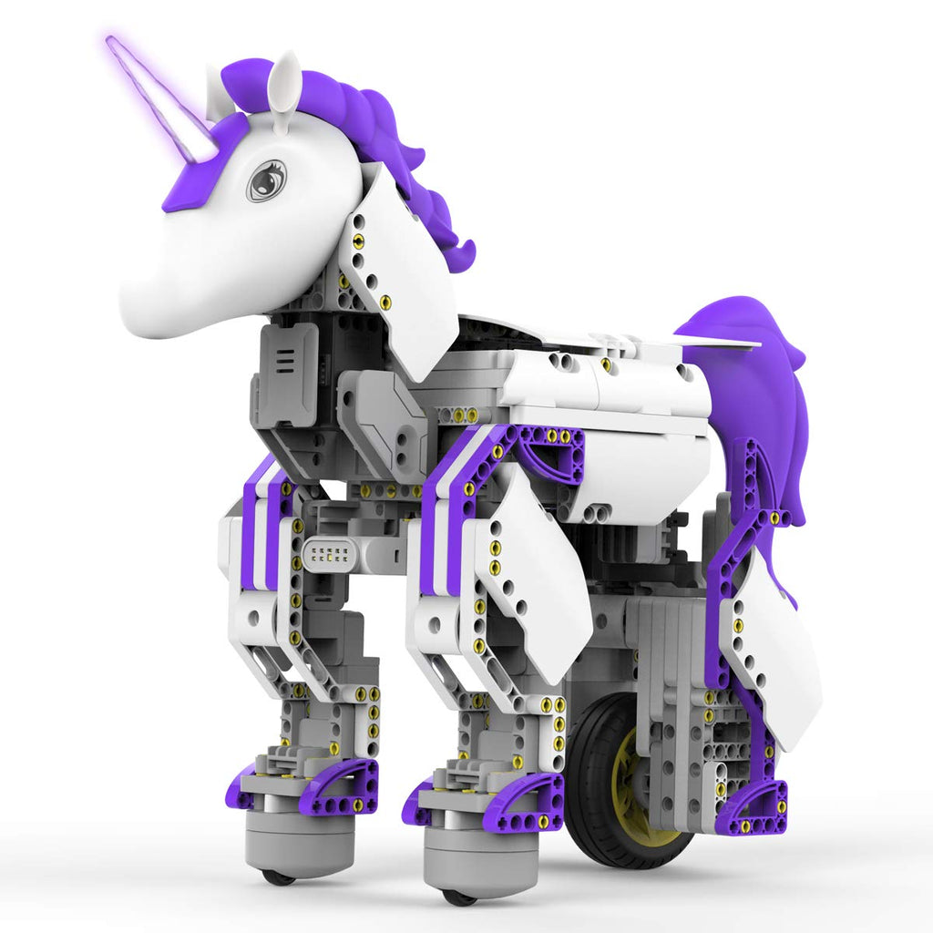 UBTECH Unicornbot Kit - App-Enabled STEM Building & Coding Toy, Purple, Model JRA0201, Plastic Material