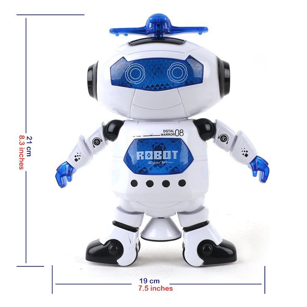 WenToyce Musical Dancing Robot Toy for Kids, 360° Spinning, Flashing Lights, Model MWDR-01, Fun Plastic Toy for Toddlers