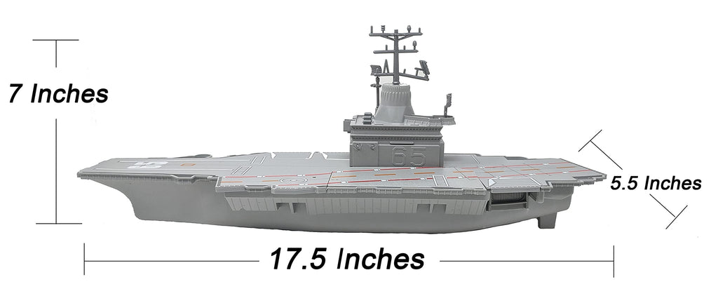 Toy Essentials Toy Aircraft Carrier Combo with Submarine, Battleship & 8 Mini Fighter Jets - Black, Plastic