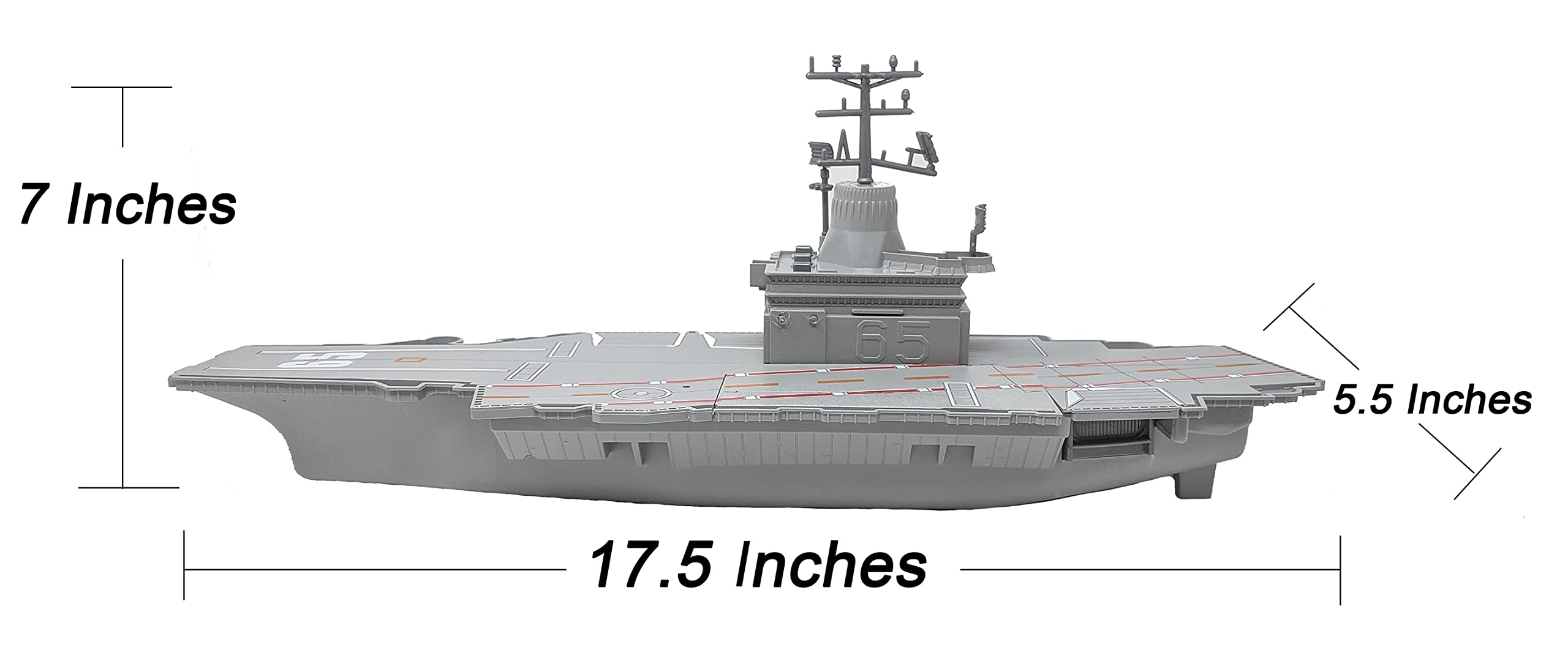 Toy Essentials Toy Aircraft Carrier Combo with Submarine, Battleship & 8 Mini Fighter Jets - Black, Plastic