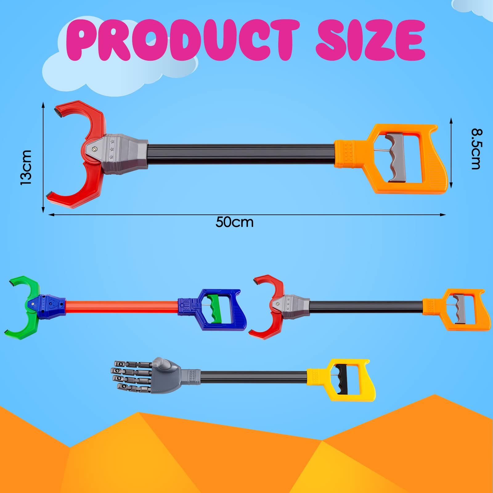 4 Pcs Interactive Toy Grabber, Robot Hand and Robot Claw Grab Pack Toy Robot Arm Toy for Boys Girls Fun Early Learning and Hand