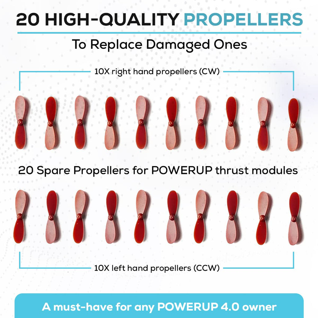 POWERUP Propeller Kit - Set of 20 Spare Nylon Propellers for POWERUP 4.0 10L/10R - Multicolor