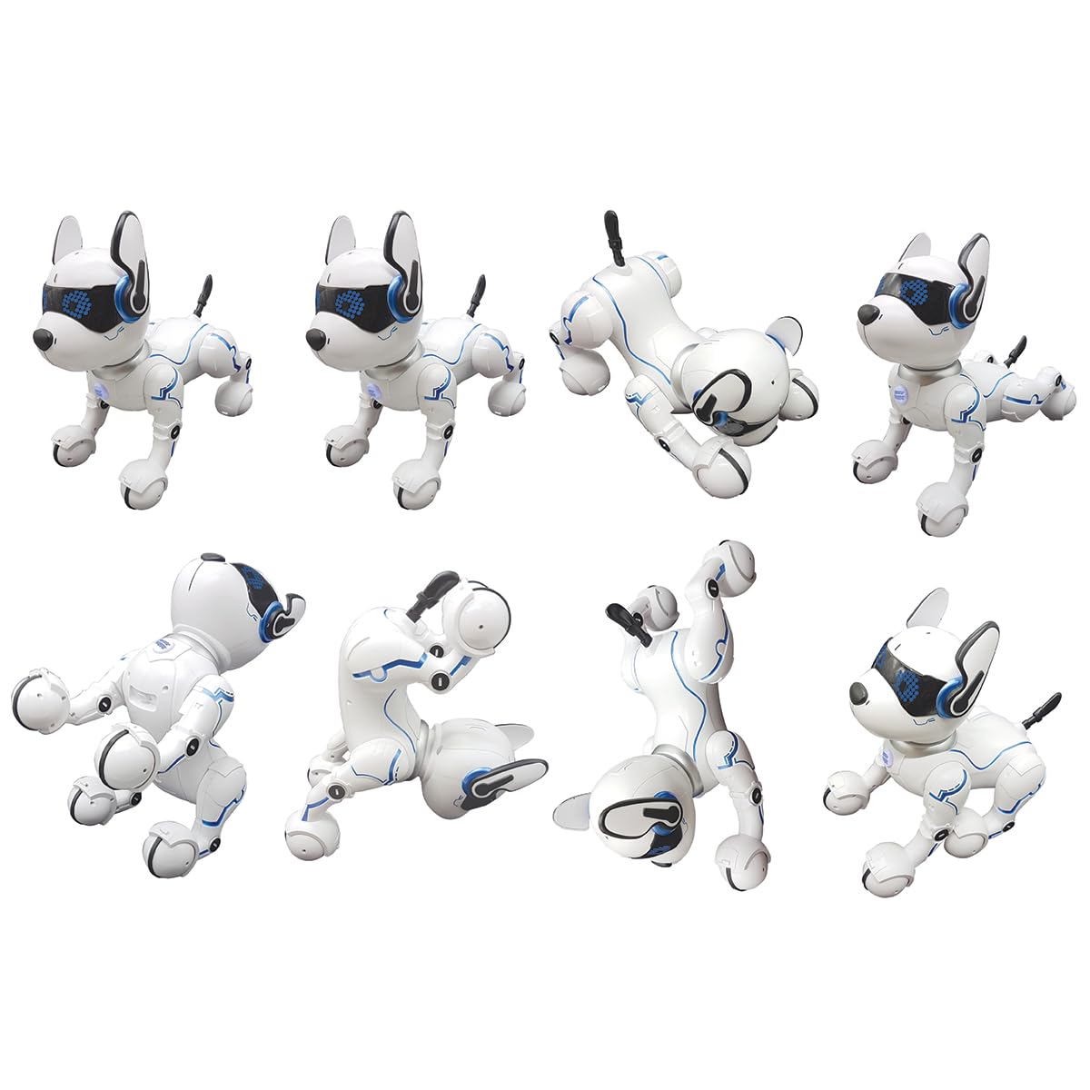 LEXiBOOK Power Puppy Robot Dog - Programmable Remote Control, Large White, Model DOG01, with Training, Dance, Music & Light Effects