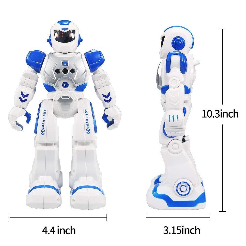 Suliper Remote Control Robot RB01 - Gesture Sensor, Programmable, Plastic, 7"x3.5"x9", Blue/White - Educational Toy for Kids