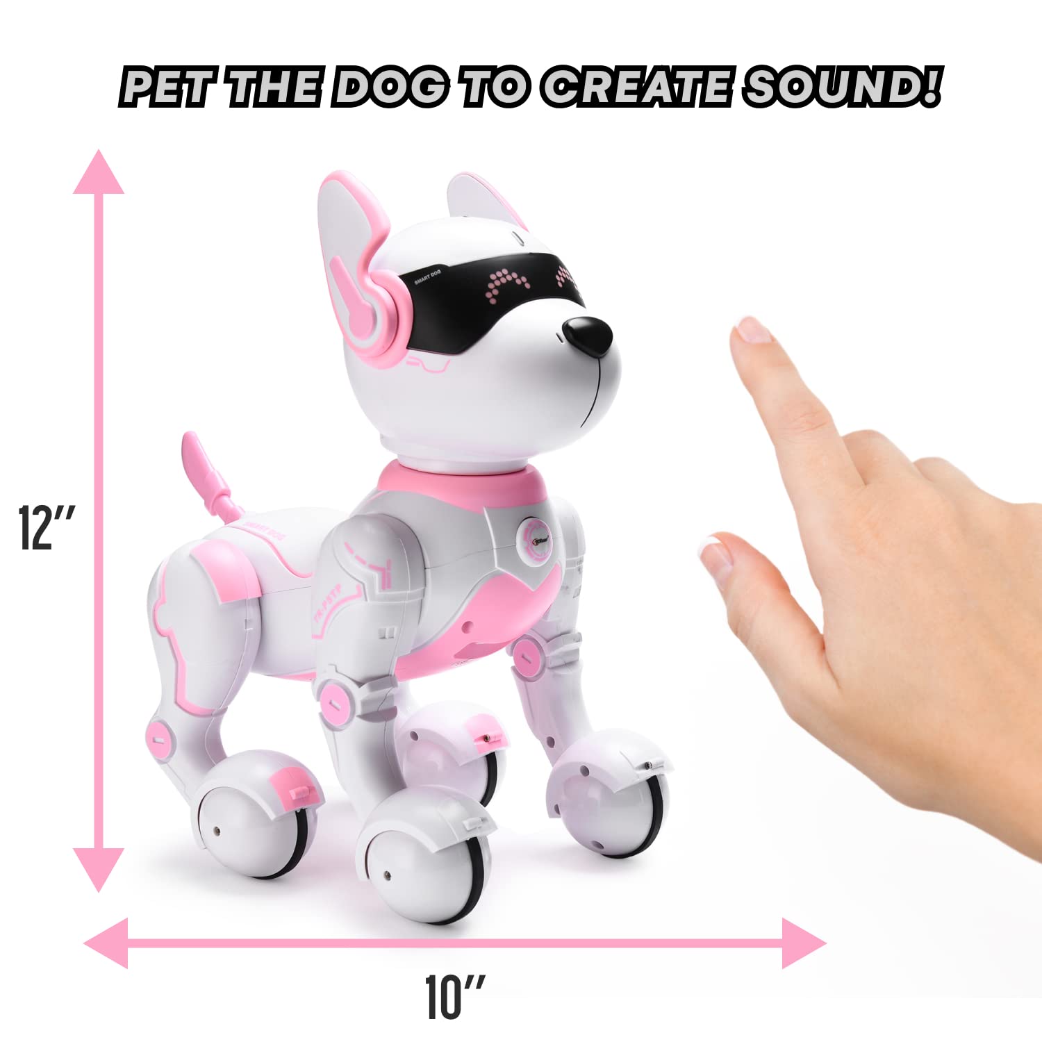 Top Race Remote Control Robot Dog Toy - Touch Function & Voice Control, Multicolor, for Kids 3-10 Years Old