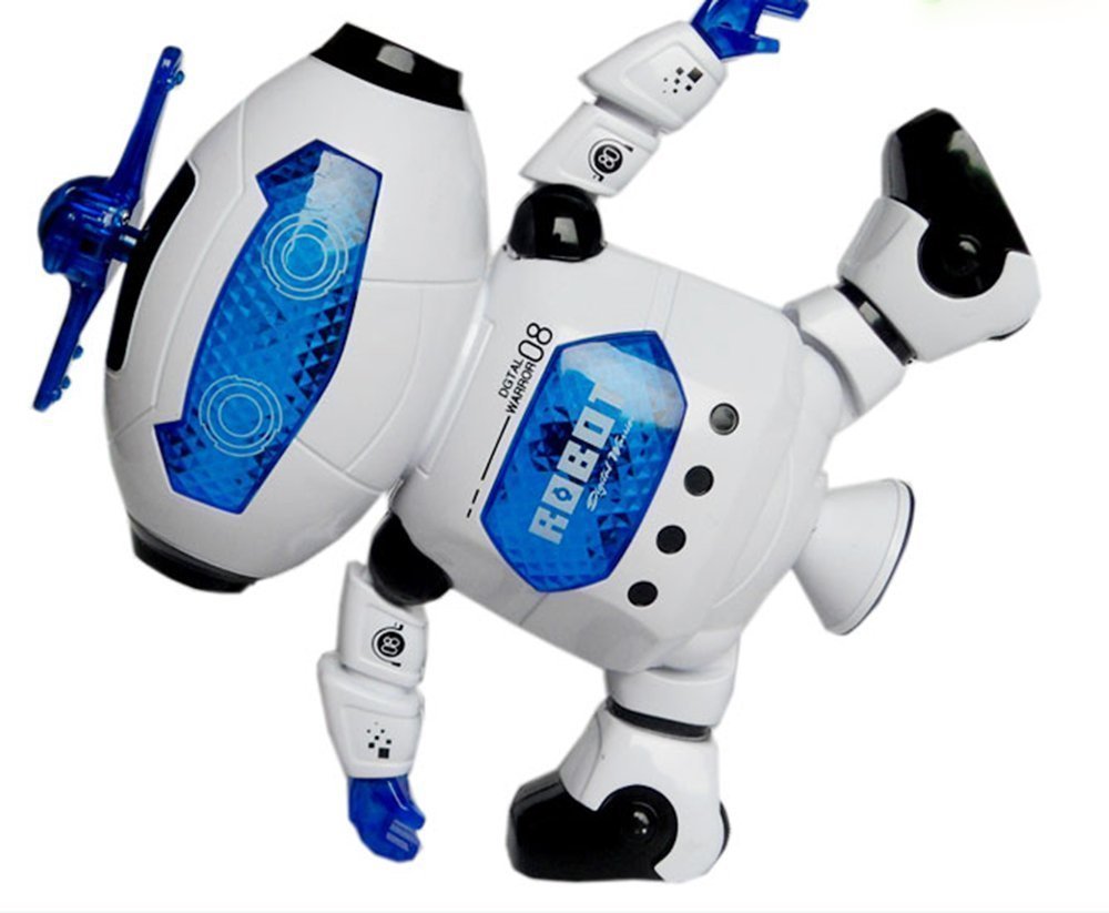 WenToyce Musical Dancing Robot Toy for Kids, 360° Spinning, Flashing Lights, Model MWDR-01, Fun Plastic Toy for Toddlers
