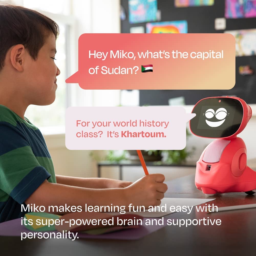 Miko My Companion Miko 3 AI-Powered Smart Robot for Kids, Interactive Coding Apps, Red, Educational Gift for Ages 5-12