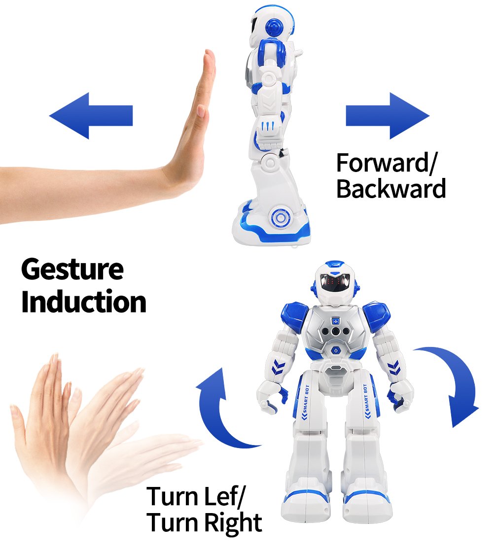 Sikaye RC Robot for Kids - Programmable Dancing & Singing Robot Kit, Large Size, Blue, Infrared Controller, Gesture Sensing