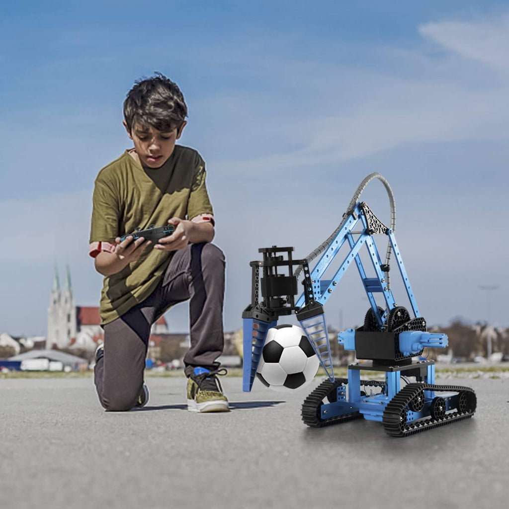 Top Race RC Robot Arm Kit - 15 Channels, Alloy Metal, Blue, Model TR-R1, DIY Educational Toy for Kids & Adults
