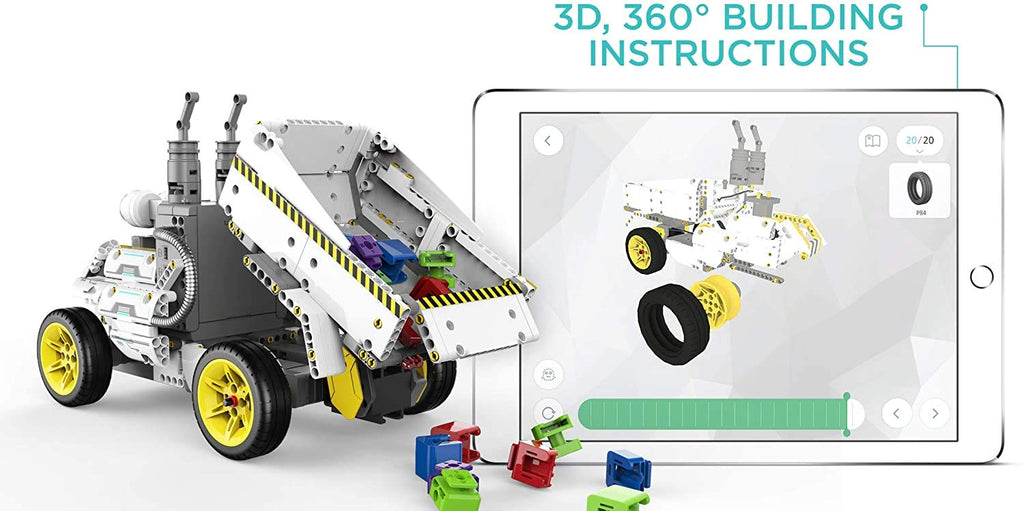 UBTECH JIMU Robot Overdrive Kit - STEM Learning Set, 410 Parts, Yellow, Model JRA0203, Plastic Construction