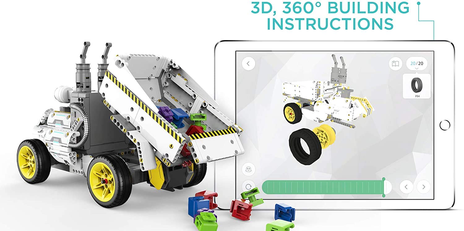 UBTECH JIMU Robot Overdrive Kit - STEM Learning Set, 410 Parts, Yellow, Model JRA0203, Plastic Construction