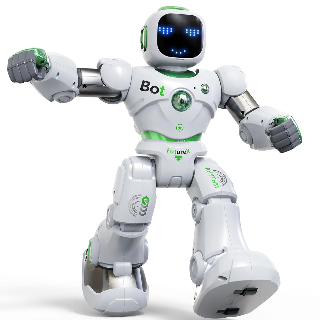 Ruko 1088 Large Robot Toy for Kids, Voice & App Control, Green, 15.8x11x4.7 inch, Programmable Interactive Gift for Ages 4-9