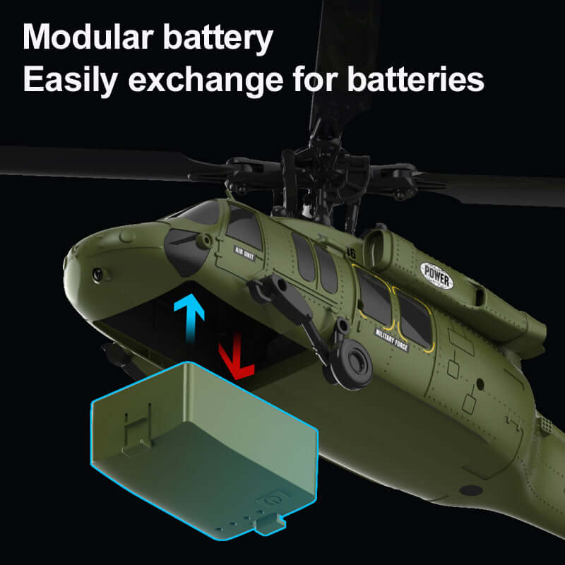 Kootai F05 Black Hawk Brushless 6CH RC Helicopter, Optical Flow, Altitude Hold
