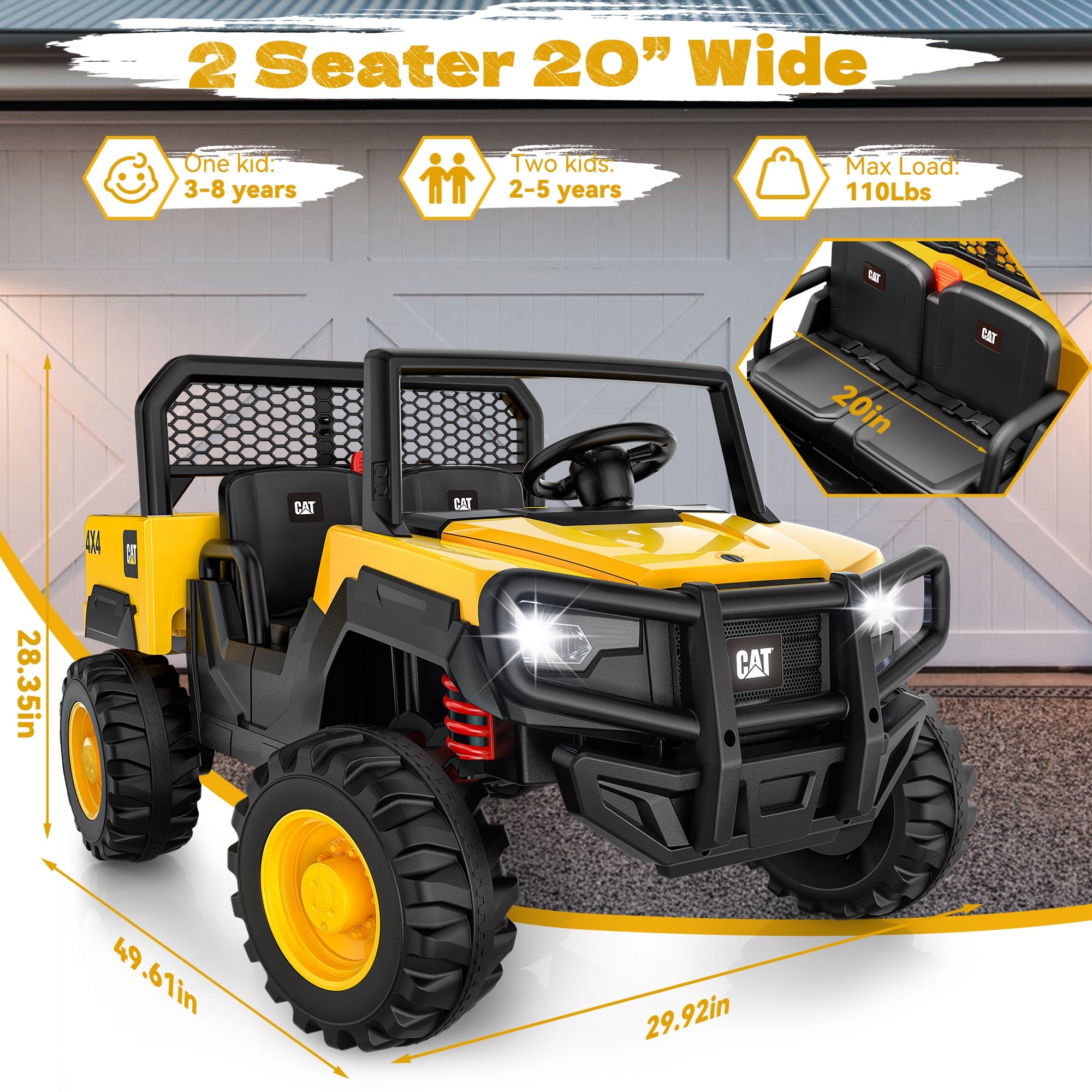 24V Licensed Caterpillar Dump Truck Ride-On