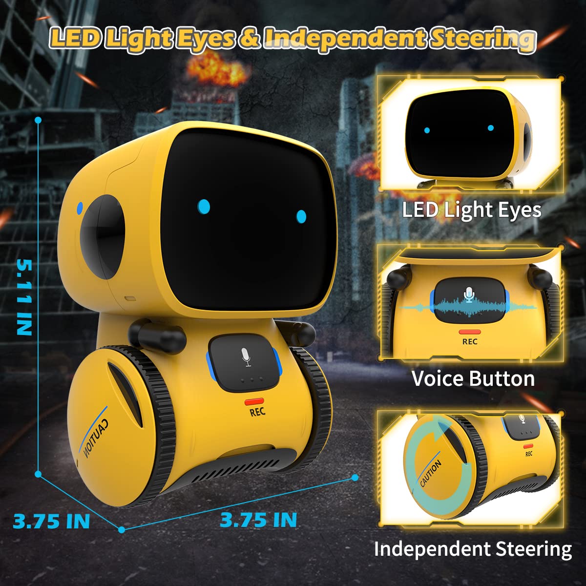 KaeKid Robots for Kids, Interactive Smart Robotic with Touch Sensor, Voice Control, Speech Recognition, Singing, Dancing, Repeat