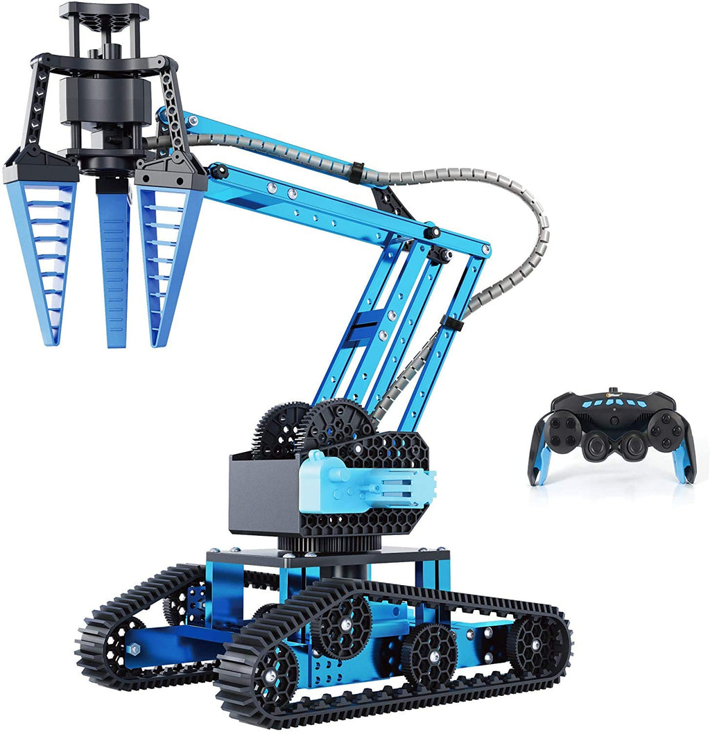 Top Race RC Robot Arm Kit - 15 Channels, Alloy Metal, Blue, Model TR-R1, DIY Educational Toy for Kids & Adults