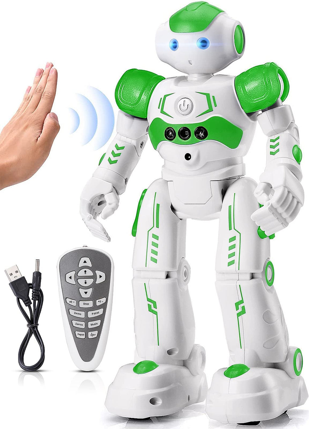 KingsDragon RC Robot Toy - Gesture & Sensing Remote Control - 10.4 Inch - Green - Ideal for Kids Age 4-8 - Perfect Birthday Gift