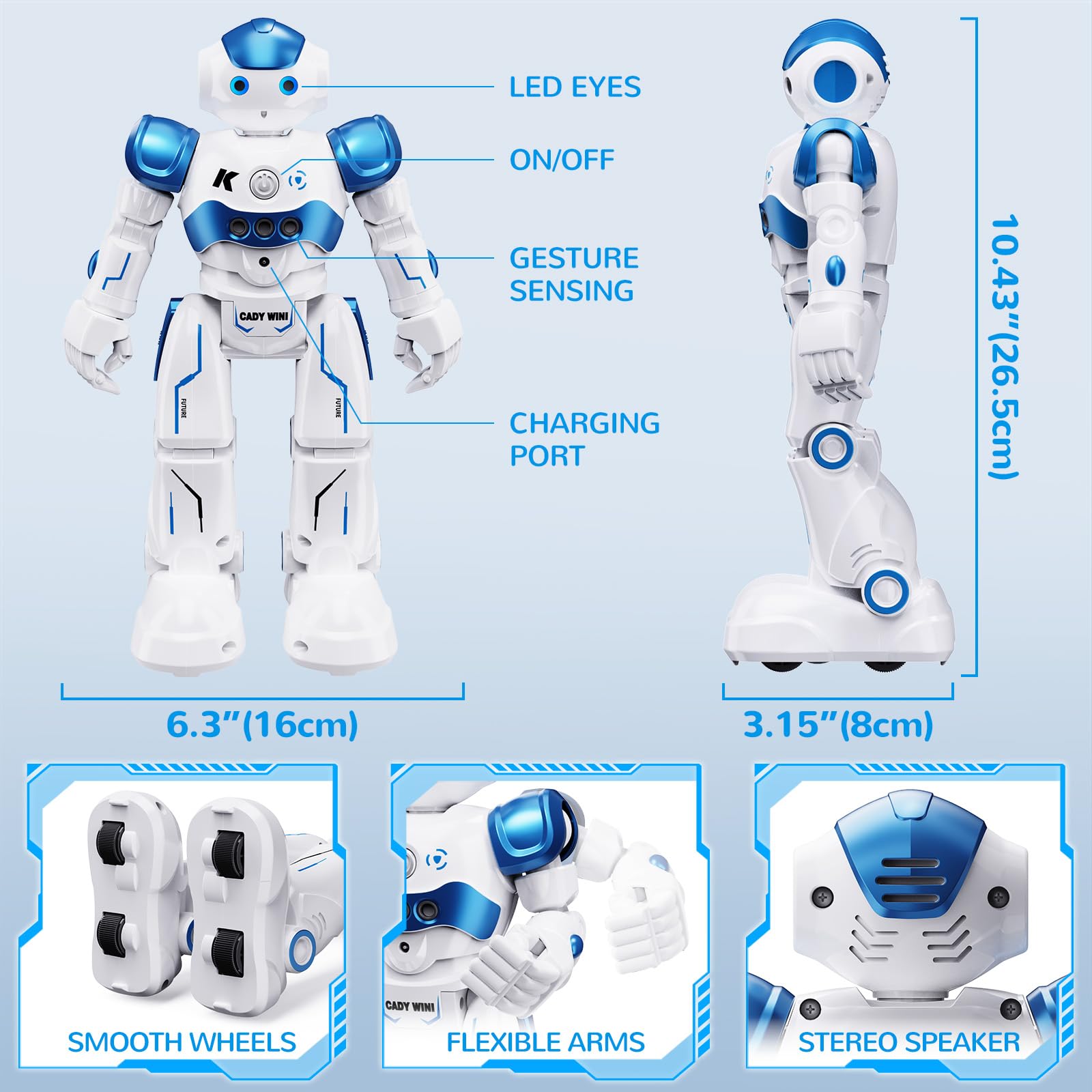 SGILE RC Robot Toys for Kids, Gesture Sensing Programmable Rechargeable Remote Control Robot for Age 3 4 5 6 7 8 12 Year Old Boy