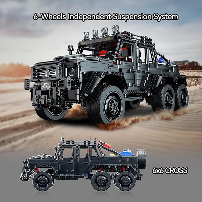 Chodia Wrangler 6×6 Pickup Cars Truck Building Kit,1:8 Scale Vehicle Toys Moc Model with Switchable Off Road/Urban Modes & 3-Speed Birthday for Adults,Boys,Men,Teens 14+(3224 PCS)
