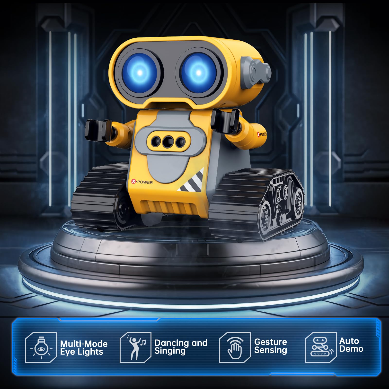 Hamourd Robot Toys for Kids, Remote Control Robot with Auto-Demo, Gesture Sensing, and Multiple Eye Light Auto Modes, Flexible A