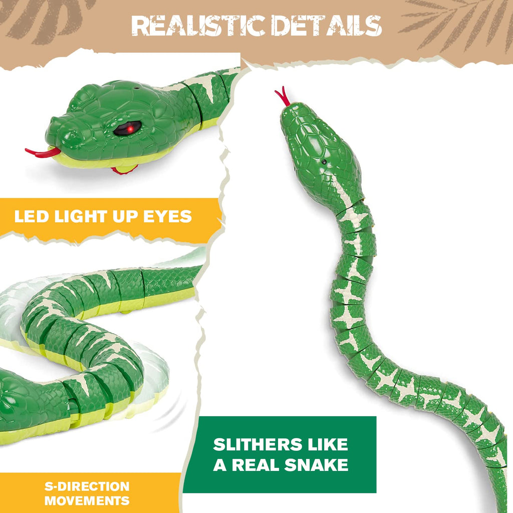 Terra by Battat Remote Control Emerald Tree Boa - Electronic Snake Toy for Kids 6+ - Green - Plastic - Model AN2801Z
