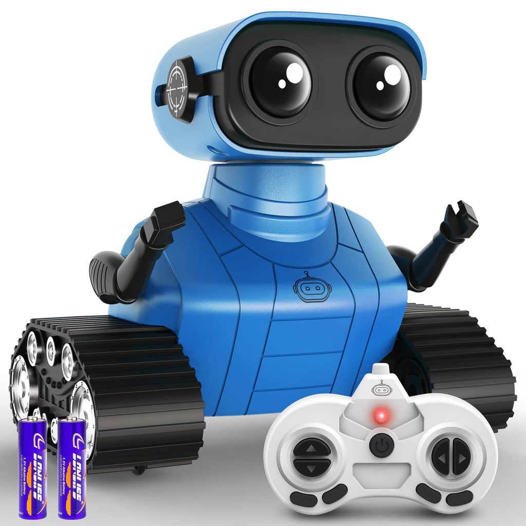 Hamourd Emo Robot Toy for Kids, Rechargeable RC with Dance Moves, LED Eyes, Blue, Standard Size, Model SQN-008