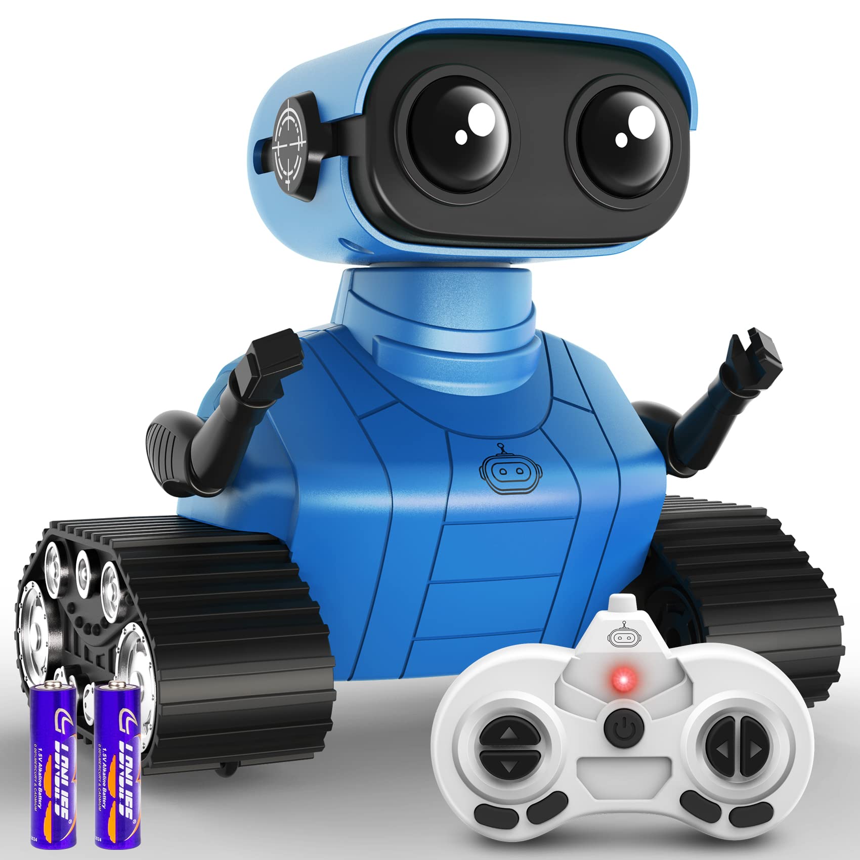 Hamourd Emo Robot Toy for Kids, Rechargeable RC with Dance Moves, LED Eyes, Blue, Standard Size, Model SQN-008
