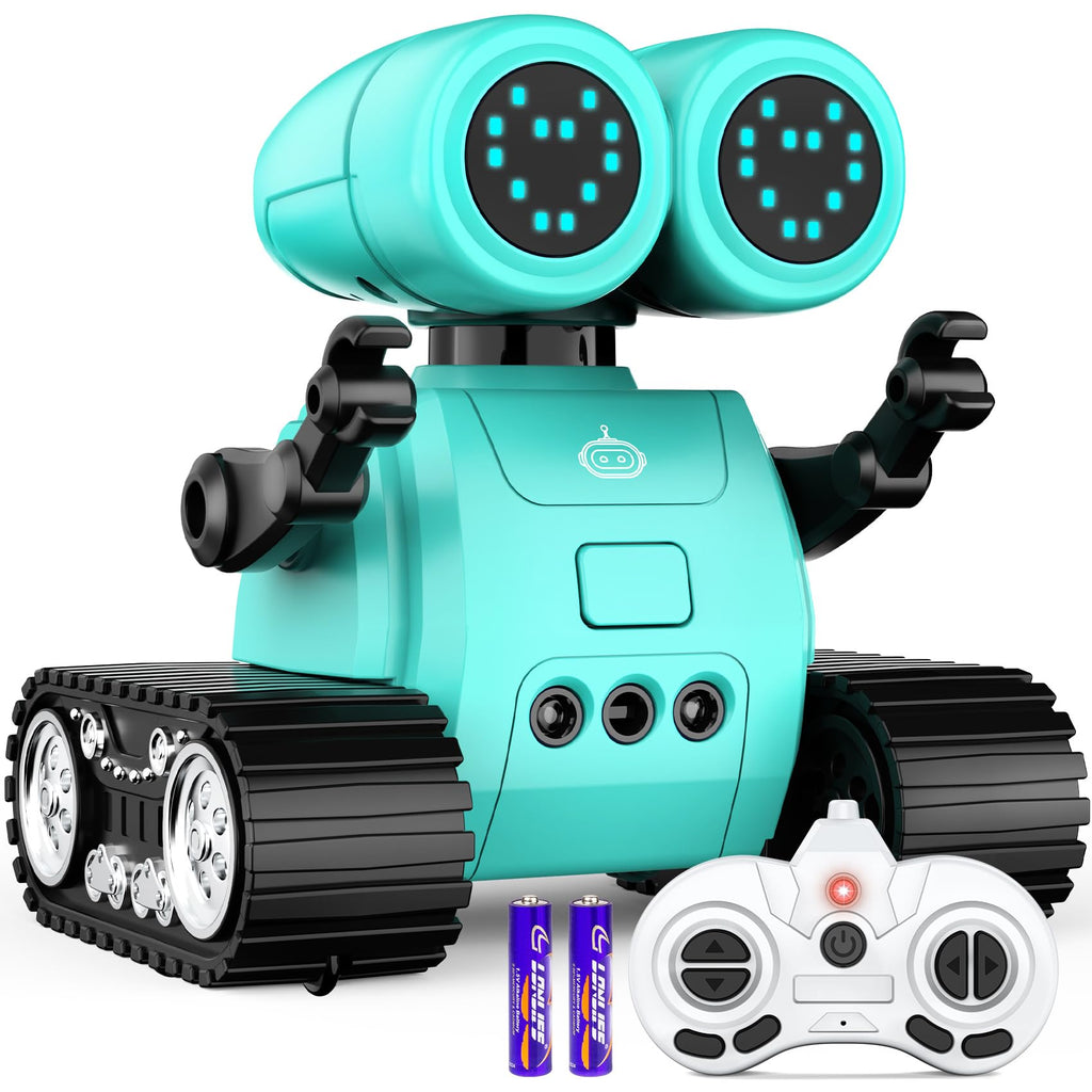 Hamourd RC Robot Toy - Rechargeable Kids Robot with Gesture Sensing, Walkie-Talkie, Jade Green, Pro Size, Flexible Arms & Dance Moves