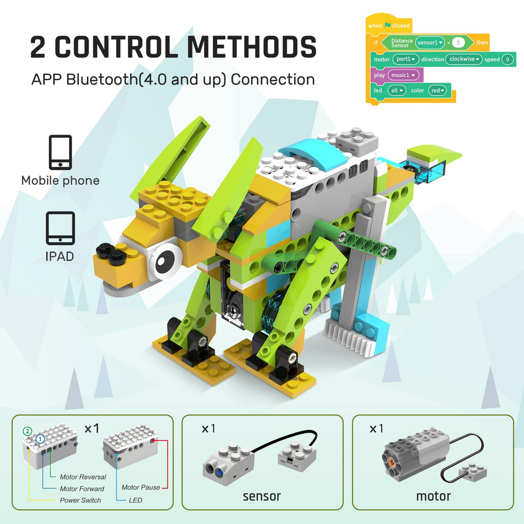 makerzoid Coding Robot Toy for Kids 6+, 100+ APP Control, Programmable Scratch Kit, Green, Model 6974810050002