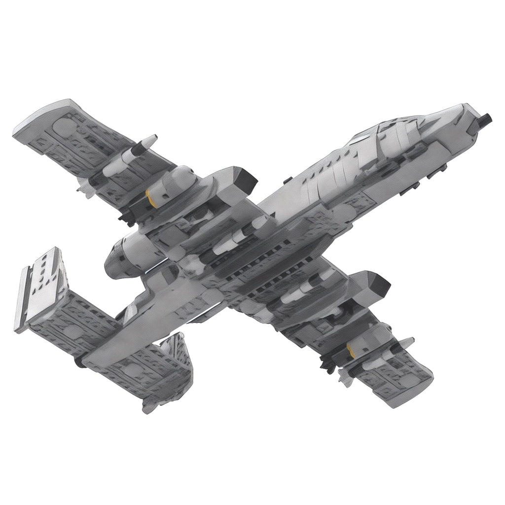 General Jim's A-10 Warthog Building Blocks Set, 931 Pieces, Large, Multi, Plastic, Cold War Attack Aircraft Model with Cockpit & Landing Gear