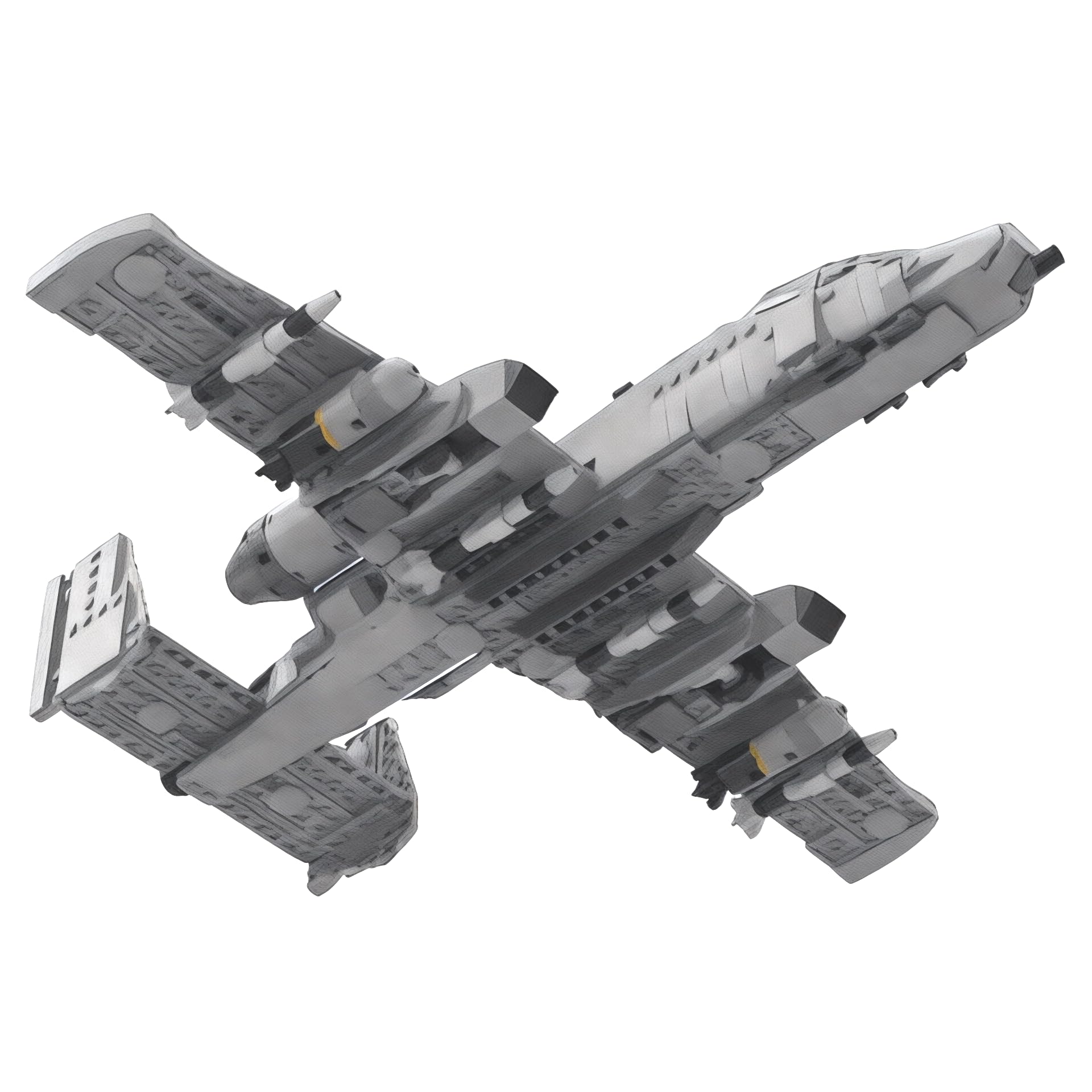 General Jim's A-10 Warthog Building Blocks Set, 931 Pieces, Large, Multi, Plastic, Cold War Attack Aircraft Model with Cockpit & Landing Gear