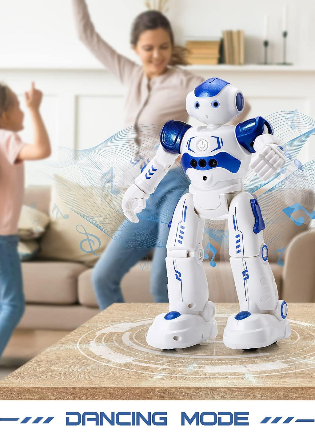 KingsDragon RC Robot Toys for Kids, Gesture Control, 16x8x26.5cm, Blue, Model 917, Smart Programmable Remote Control Robot