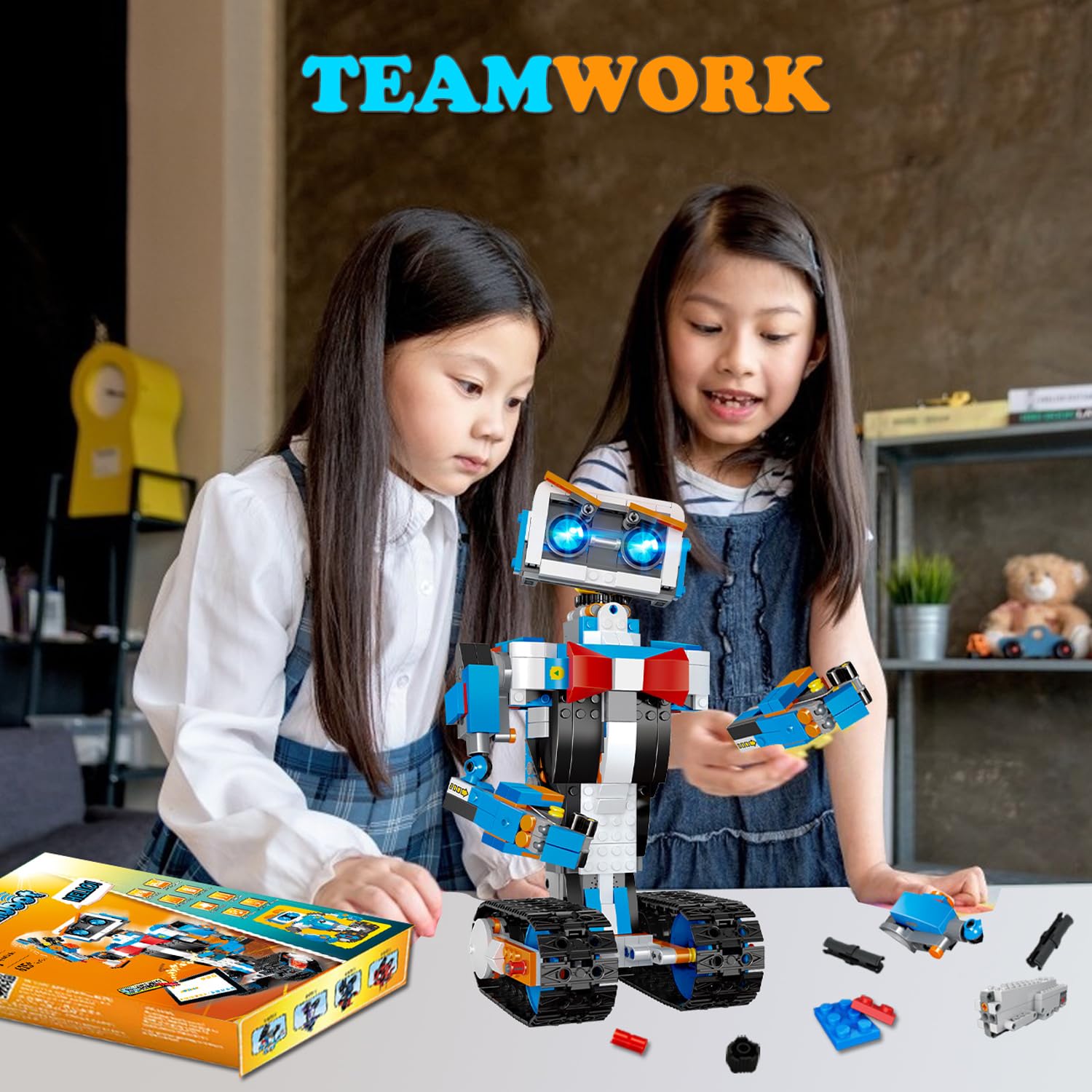 OKK Robot Building Toys - 635 Piece STEM Kit, Remote & APP Controlled, Engineering Learning, Coding DIY, for Kids Ages 8-12, Model 11050