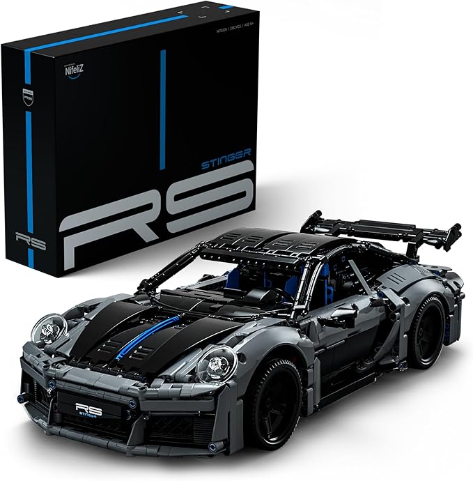 Nifeliz Sports Car Stinger RS Model Toy, Collectible Building Toy for Adults, Display Model Set and Gift for Car Enthusiasts (2,362 PCS, NF10328)