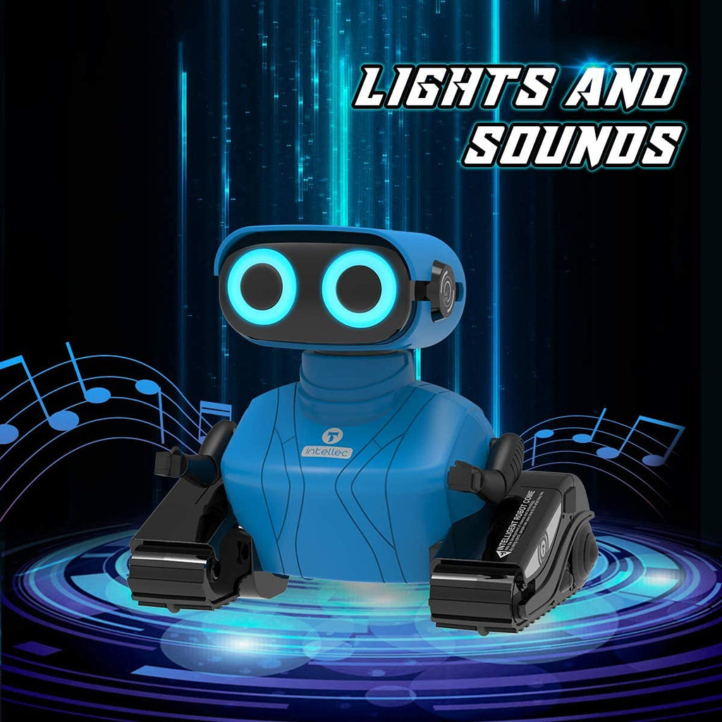 KaeKid Remote Control Robot Toy for Kids, LED Eyes, Flexible Arms, Dance & Sounds, Small, Blue