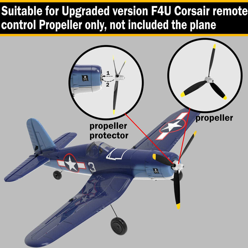 LEAMBE RC Plane Propellers - 3 Sets for F4U Corsair & P47 Thunderbolt - Durable Spare Parts for Remote Control Airplanes