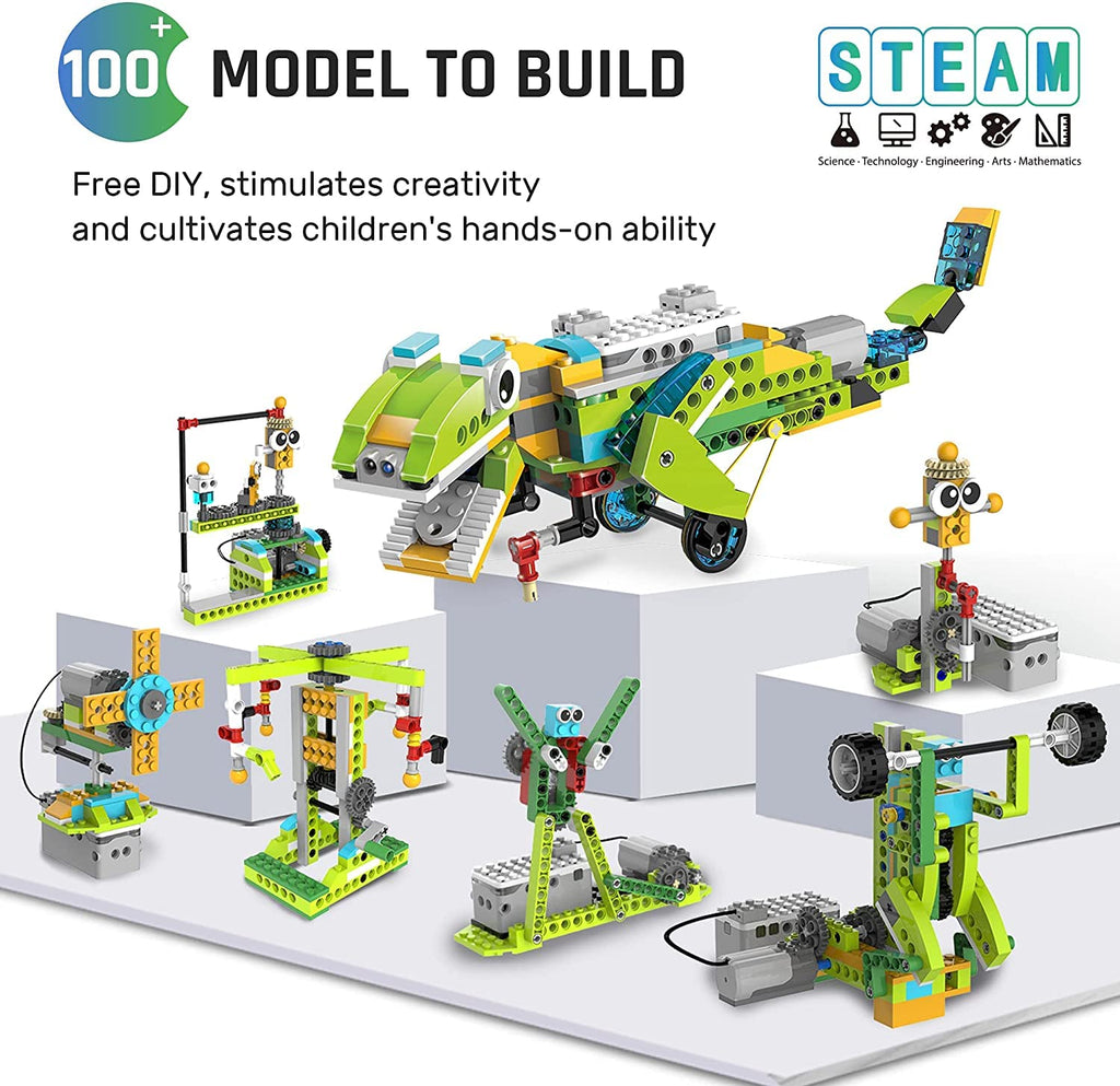 makerzoid Coding Robot Toy for Kids 6+, 100+ APP Control, Programmable Scratch Kit, Green, Model 6974810050002