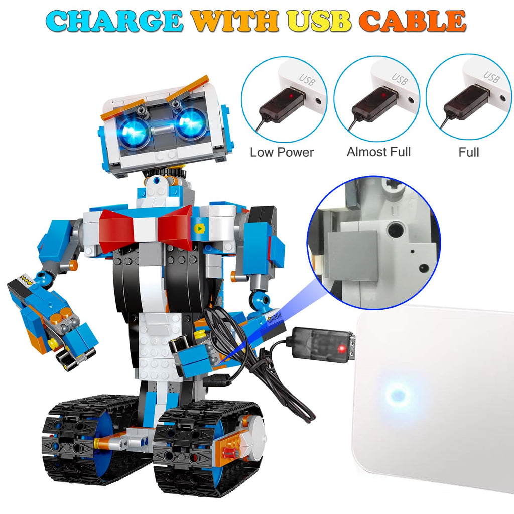 OKK Robot Building Toys - 635 Piece STEM Kit, Remote & APP Controlled, Engineering Learning, Coding DIY, for Kids Ages 8-12, Model 11050