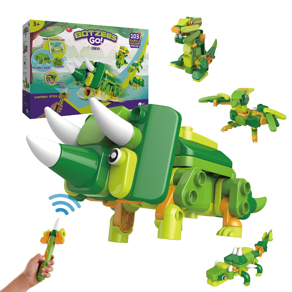 PAI TECHNOLOGY BOTZEES GO! Dinosaur Robots, STEM Toys for Kids 3+, RC Magic Stick, Dino Set, Model 858050008138