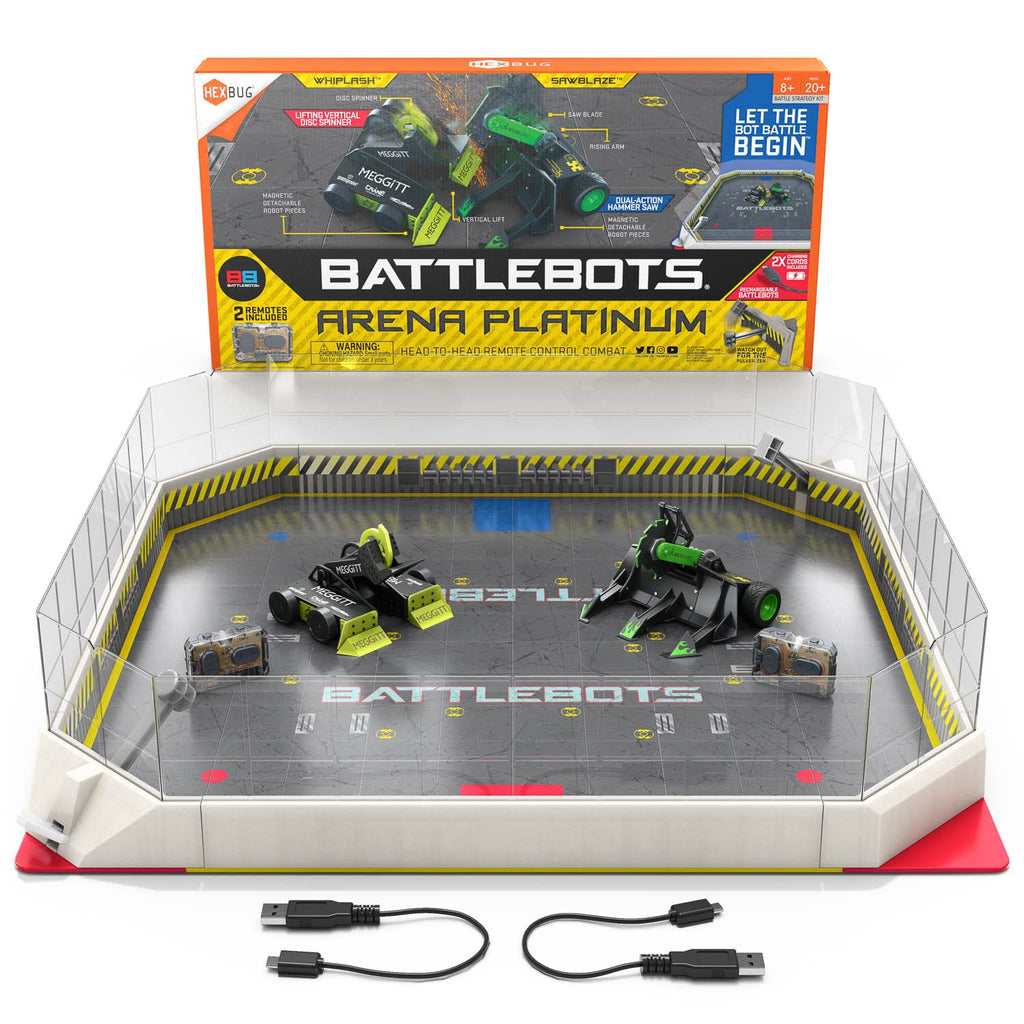 HEXBUG BattleBots Arena Platinum - Remote Control Robot Toy for Kids, Ages 8+, Medium Size, Plastic Material