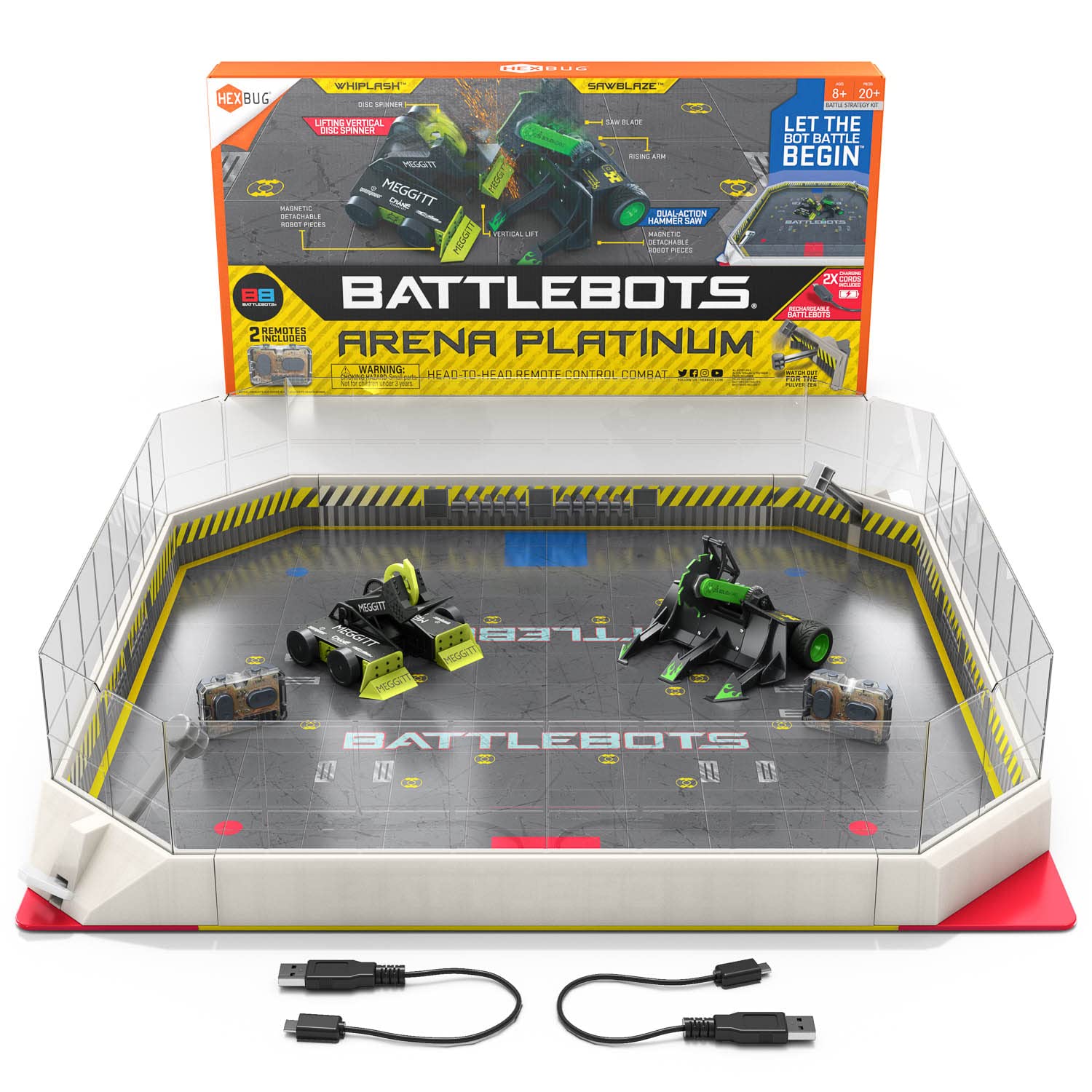 HEXBUG BattleBots Arena Platinum - Remote Control Robot Toy for Kids, Ages 8+, Medium Size, Plastic Material